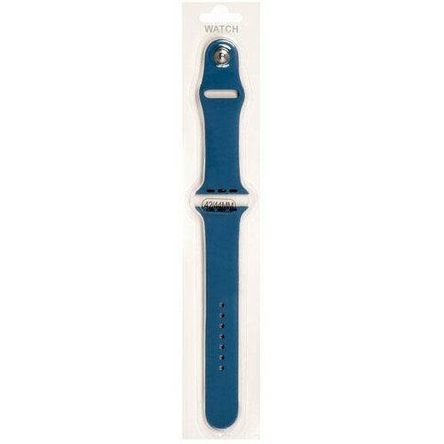 Силиконовый ремешок для Apple Watch / Силиконовый ремешок для Apple Watch 42/44мм (20), темно-синий, на кнопке брелок apple синий