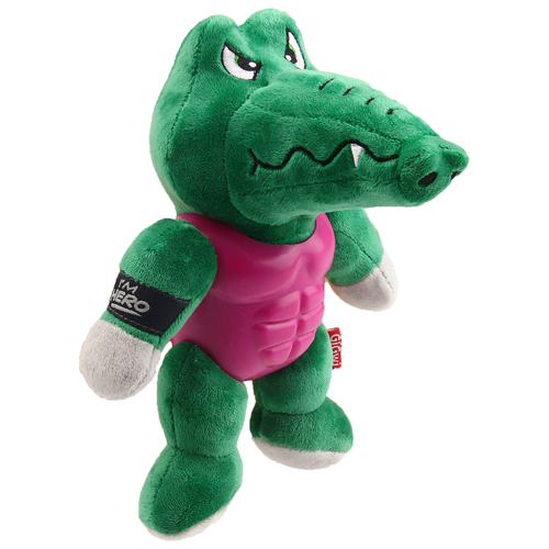 Игрушка для собак GiGwi I'm Hero Крокодил в защите (75453) зеленый/розовый