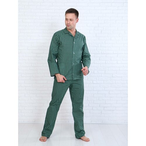 Пижама Ивановский текстиль, размер 46, зеленый