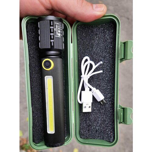 фото Фонарик светодиодный ручной аккумуляторный, с зарядкой микро usb / походный маленький компактный очень яркий / подарок для мужчины. нет бренда