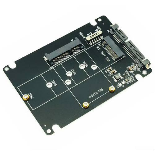 Переходник 2 в 1 NGFF M.2 B + M Ключ Mini PCI-E или mSATA SSD на SATA III ngff m 2 key a to key m adapter support ngff m 2 key a 2230 type card to key m 2230 2242 2260 2280