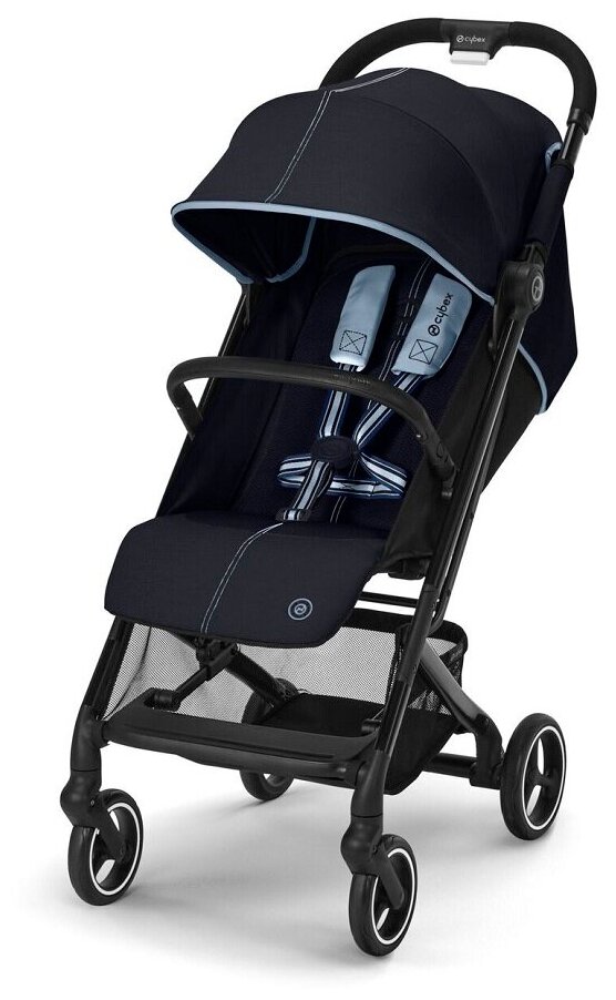 Коляска прогулочная Cybex Beezy Ocean Blue с бампером и дождевиком