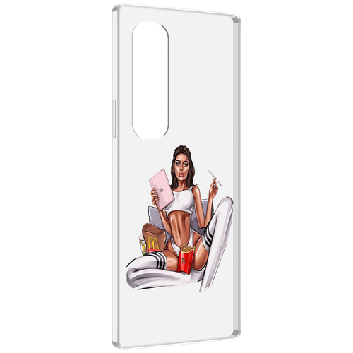 Чехол MyPads Модная-иллюстрация-девушки женский для Samsung Galaxy Z Fold 4 (SM-F936) задняя-панель-накладка-бампер