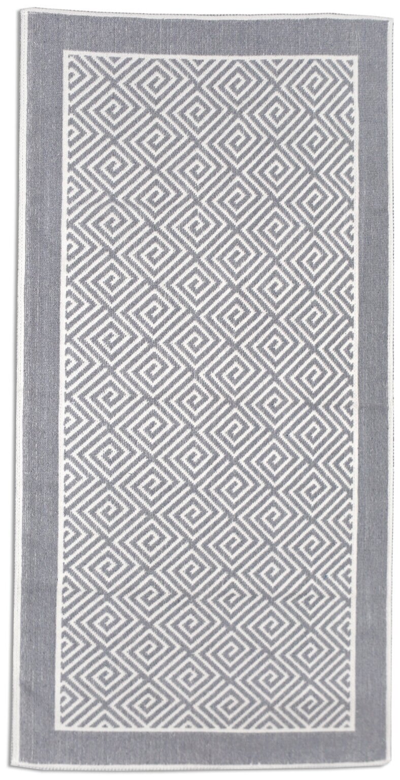 фото Ковер / Палас на пол хлопковый безворсовый 100x200 см (видео) Labirint серый