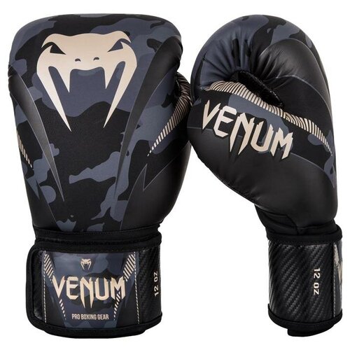 Боксерские перчатки Venum Impact Темный камуфляж/Песочный - Venum - Черный - 16 oz