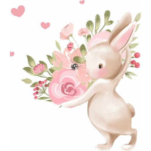 Картина интерьерная на холсте Милые зайки 40 х 50 см. для дома, квартиры, детской, кафе, ресторана, дачи.