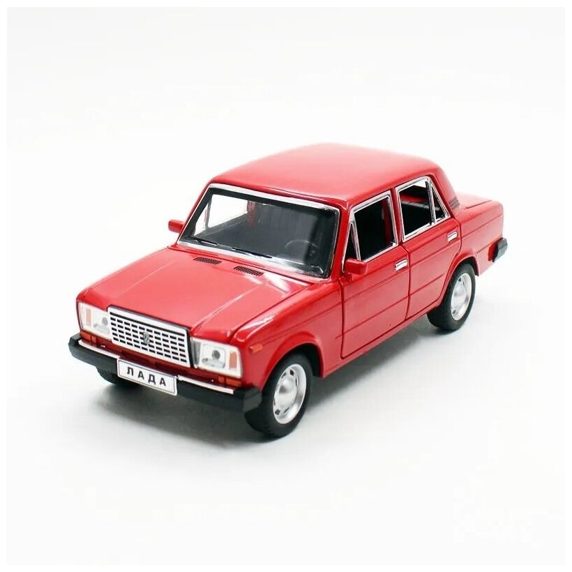 Коллекционный металлический автомобиль Жигули классика ВАЗ 2107 1:24 20 см. (2201A) (Цвет: Красный)