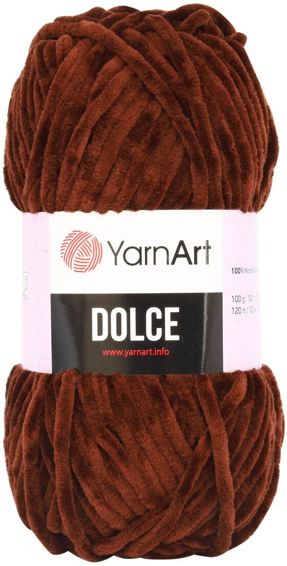 Пряжа для вязания YarnArt 'Dolce' 100гр 120м (100% микрополиэстер) (775 темный шоколад), 5 мотков