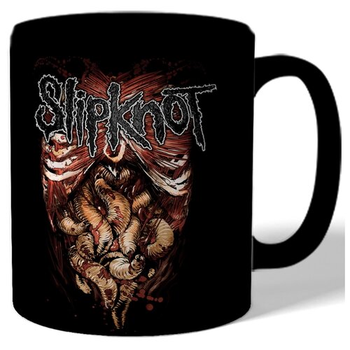 фото Кружка цветная с рисунком slipknot черный drabs