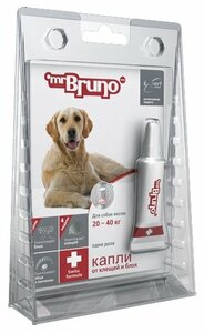 Фото Mr.Bruno капли от блох и клещей Плюс для собак и щенков 20-40 кг