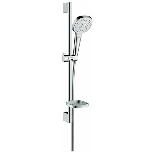 Душевой набор Hansgrohe Croma Select E 26586400, Vario со штангой 65 см и мыльницей, белый/хром