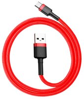 Кабель Baseus Cafule USB - USB Type-C 0.5 м черный/красный