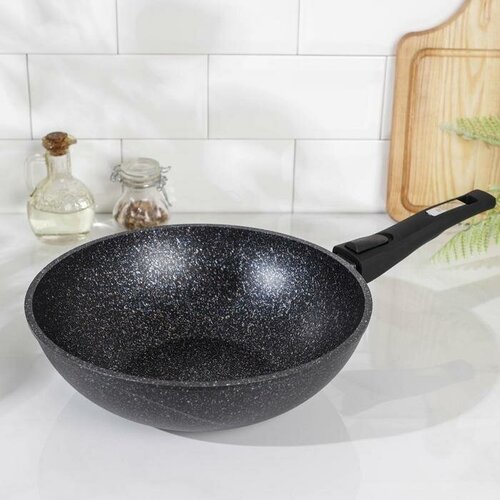 Сковорода Гранит Star d 28 см съёмная ручка антипригарное покрытие цвет чёрный 4277₽