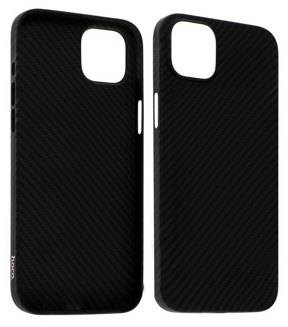 Hoco Чехол Hoco для телефона iPhone 14 Pro, кевларовая текстура, поддержка MagSafe, чёрный