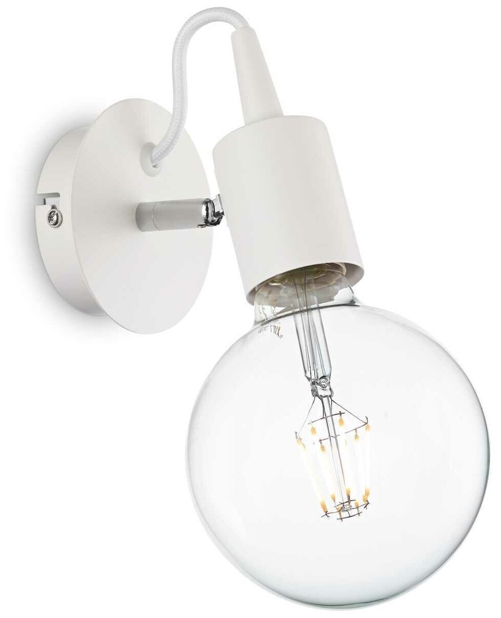 Светильник настенный ideal lux Edison AP1 макс.1х60Вт IP20 Е27 230В Белый Металл Без лампы 138374.