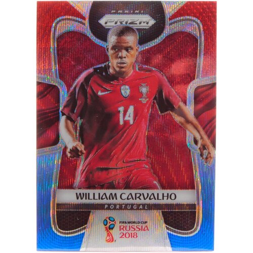 Коллекционная карточка Panini Prizm FIFA World Cup Russia 2018 #161 William Carvalho - Red Blue Wave S0191
