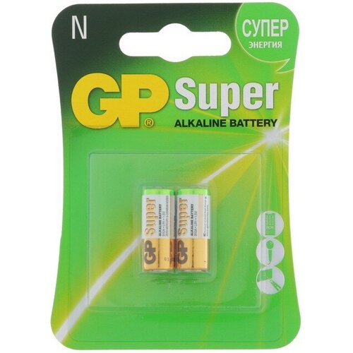 Батарейка алкалиновая GP Super, LR1 (910A)-2BL, 1.5В, блистер, 2 шт. элемент питания varta alkaline lr1 n 293 910a mn9100