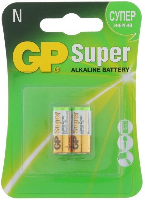 Батарейка алкалиновая Super, LR1 -2BL, 1.5В, блистер, 2 шт.