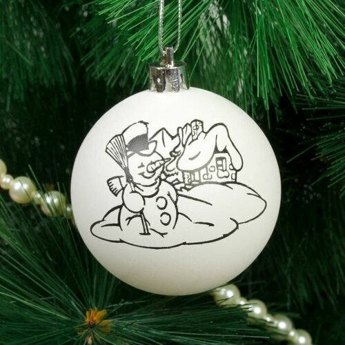 Школа талантов Новогоднее ёлочное украшение под роспись «Снеговик» размер шара 6 см