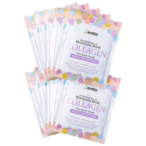 ANSKIN Маски Маска альгинатная с коллагеном укрепляющая (саше) 25гр Collagen Modeling Mask / Refill 25гр альгинатная маска с аргирелином algae mask for wrinkles маска 350г