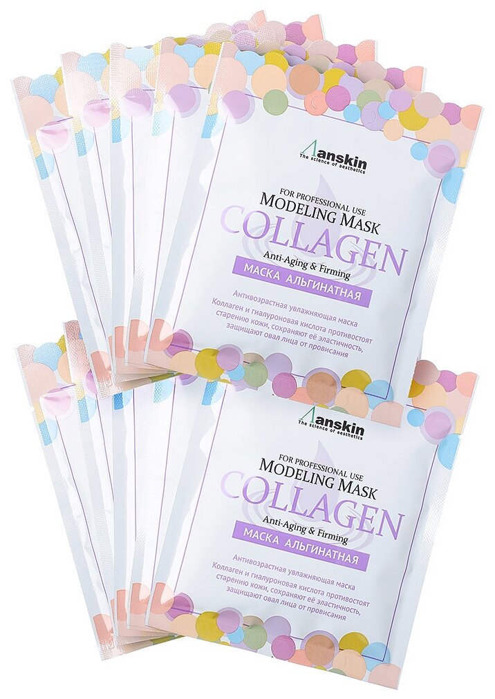 ANSKIN Маски Маска альгинатная с коллагеном укрепляющая (саше) 25гр Collagen Modeling Mask / Refill 25гр