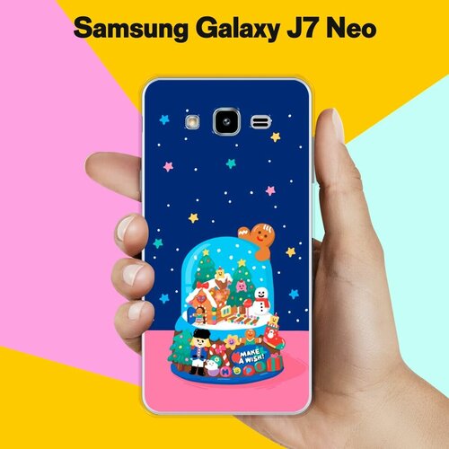 Силиконовый чехол на Samsung Galaxy J7 Neo Новогодний подарок / для Самсунг Галакси Джей 7 Нео силиконовый чехол на samsung galaxy j7 neo рождественский пейзаж для самсунг галакси джей 7 нео