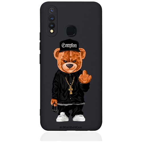 Черный силиконовый чехол MustHaveCase для Vivo Y19/U3 Мишка Compton черный силиконовый чехол musthavecase для vivo y19 u3 карта санкт петербурга