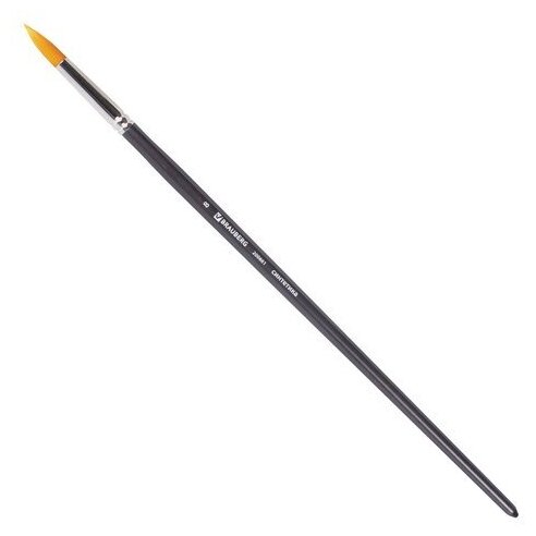Кисть художественная Brauberg Classic, синтетика, жесткая, круглая, № 8, длинная ручка