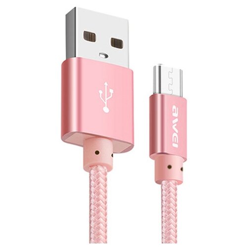 фото Кабель Awei USB - microUSB (CL-10) 0.3 м розовое золото