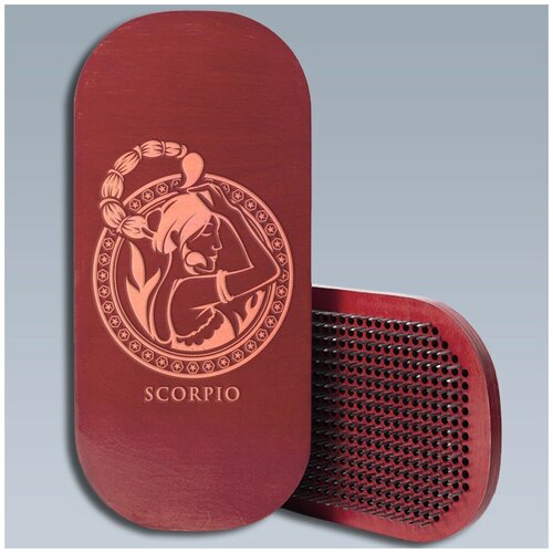 фото Доска с гвоздями садху для йоги овал знаки зодиака скорпион - 1456 красная goodwood