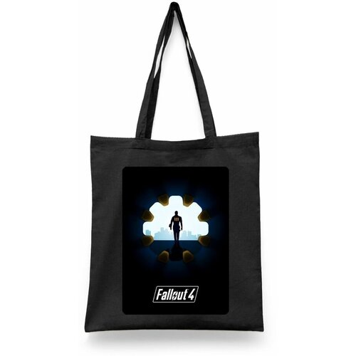фото Сумка-шоппер унисекс каждому своё "фоллаут/fallout" черная