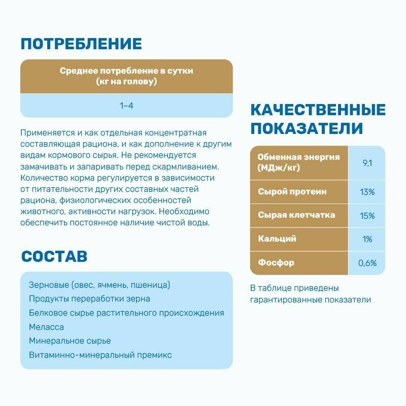 Комбикорм для лошадей (КК-72) С овсом - фотография № 3