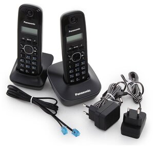 TELEFONE PANASONIC - KX-TG1612 SEM FIOS DUPLA PRETO