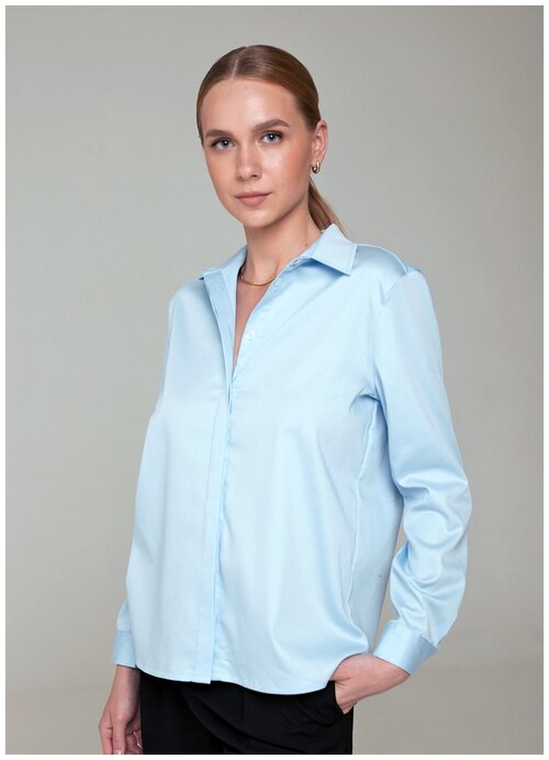 Рубашка  IRINA EGOROVA, размер 44, голубой