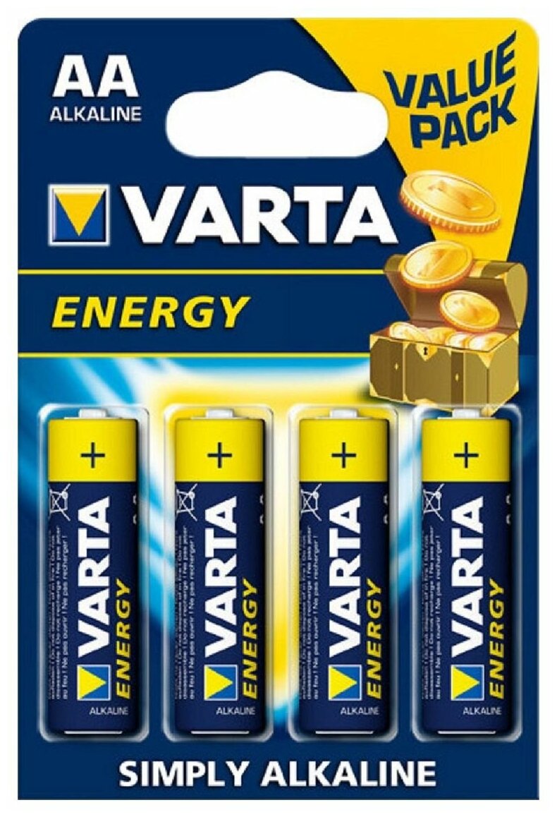 Батарейка щелочная Varta LR6 (AA) Energy 1.5V (4шт.)