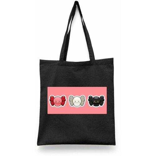 фото Сумка-шоппер унисекс каждому своё "художник/kaws/кавс" черная