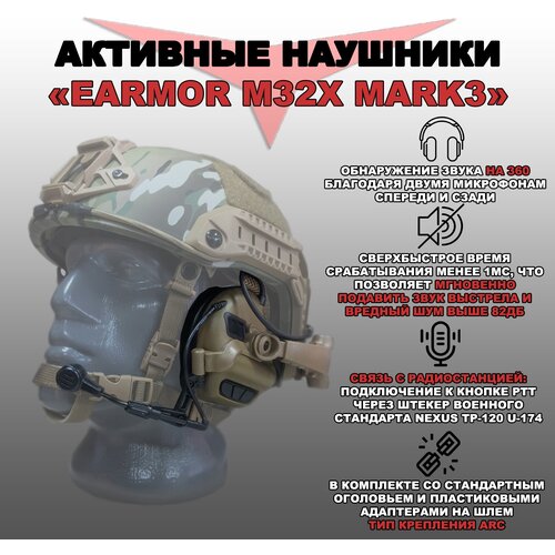 Активные стрелковые наушники Earmor M32X mark3