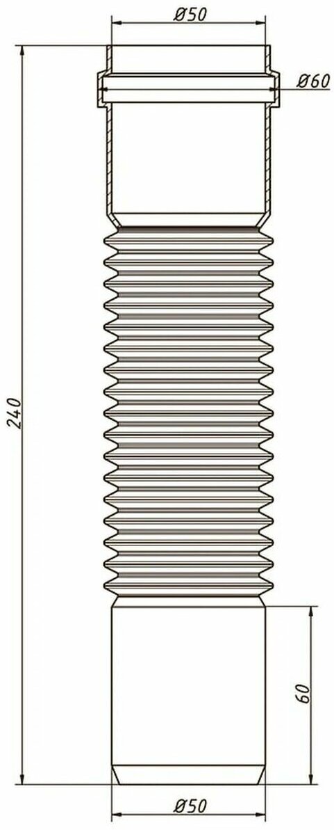 Супримпласт Отвод канализационный "супримпласт", внутренний, d=50 мм, гибкий