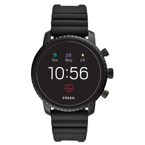 Умные часы FOSSIL Gen 4 Smartwatch Explorist HR (silicone), black часы с gps трекером jet kid talk pink