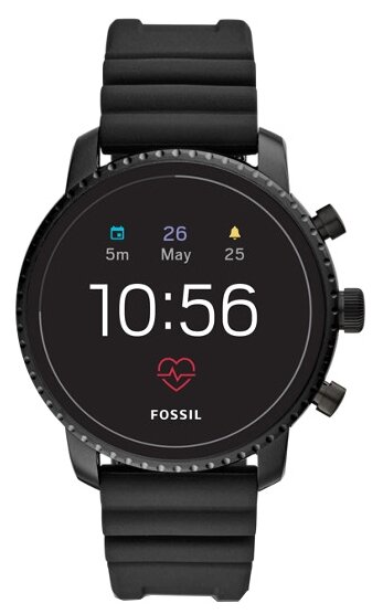 Умные часы FOSSIL Gen 4 Smartwatch Explorist HR (silicone), black