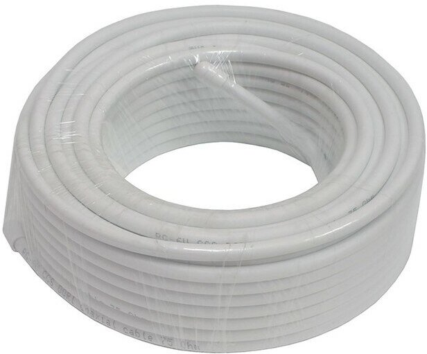 Коаксиальный кабель DORI RG-6 U белый CCA (20м), шт