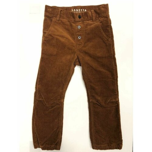 Брюки Sanetta, размер 98, коричневый