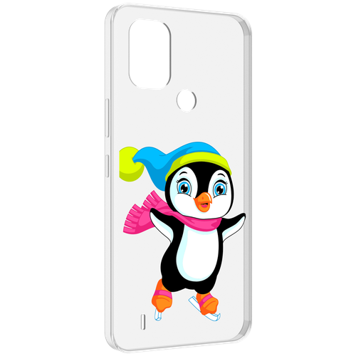 Чехол MyPads пингвин на коньках для Nokia C31 задняя-панель-накладка-бампер