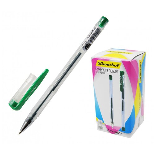 Ручка гелевая Silwerhof Laconic, 0,7 мм, зеленые чернила, арт. 026173-03 ручка гелевая silwerhof laconic 026173 01 0 7мм синие чернила коробка картонная