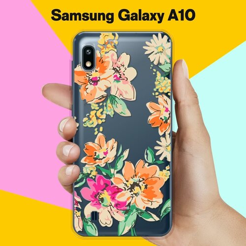 Силиконовый чехол Цветы оранжевые на Samsung Galaxy A10 силиконовый чехол цветы оранжевые на samsung galaxy a21s