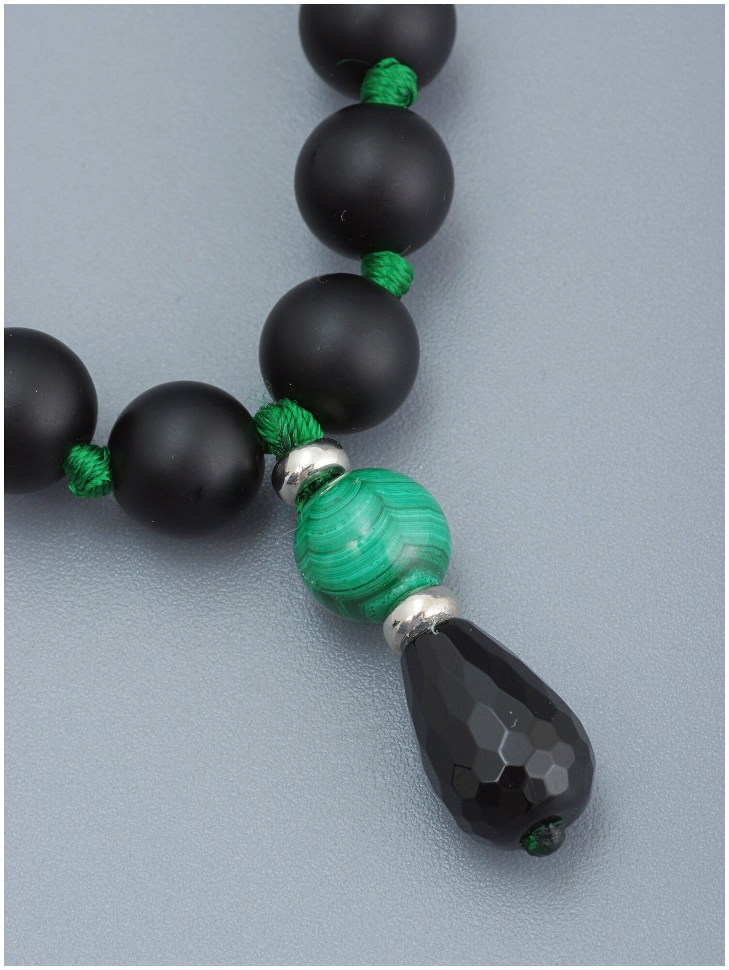 Чётки ЖемАрт, малахит, агат, черный — фото 1
