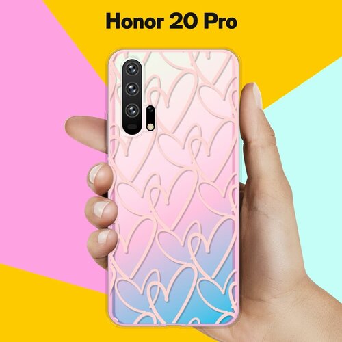 Силиконовый чехол Сердца на Honor 20 Pro силиконовый чехол на honor 60 pro хонор 60 про синие ирисы прозрачный