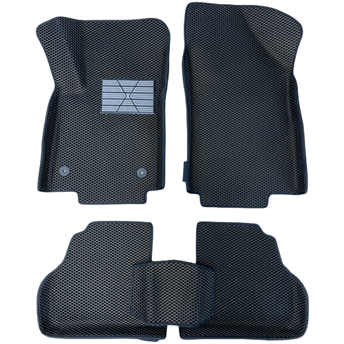 Автомобильные коврики ЕВА / EVA с бортами 3д / 3D для Toyota Corolla X 10 (E140-180) 2006-2013 / Тойота Королла Е140 Е150 Е160 Е170 Е180 черный(ромб)-черный / резин подпятник