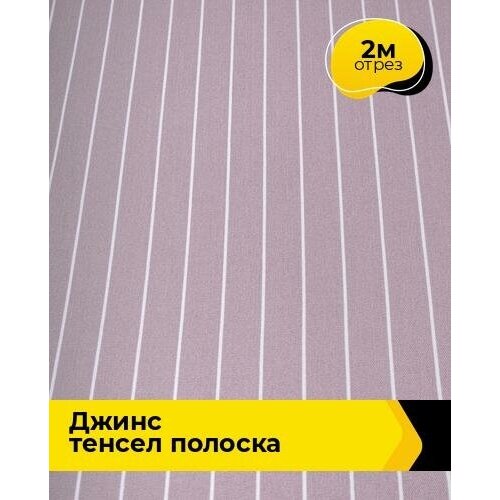 Ткань для шитья и рукоделия Джинс Тенсел полоска 2 м * 145 см, лиловый 044 ткань джинс полоска ткань для шитья