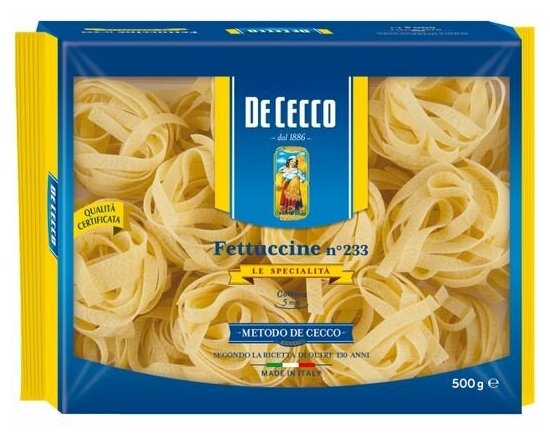 Лапша De Cecco Fettuccine, 500 г